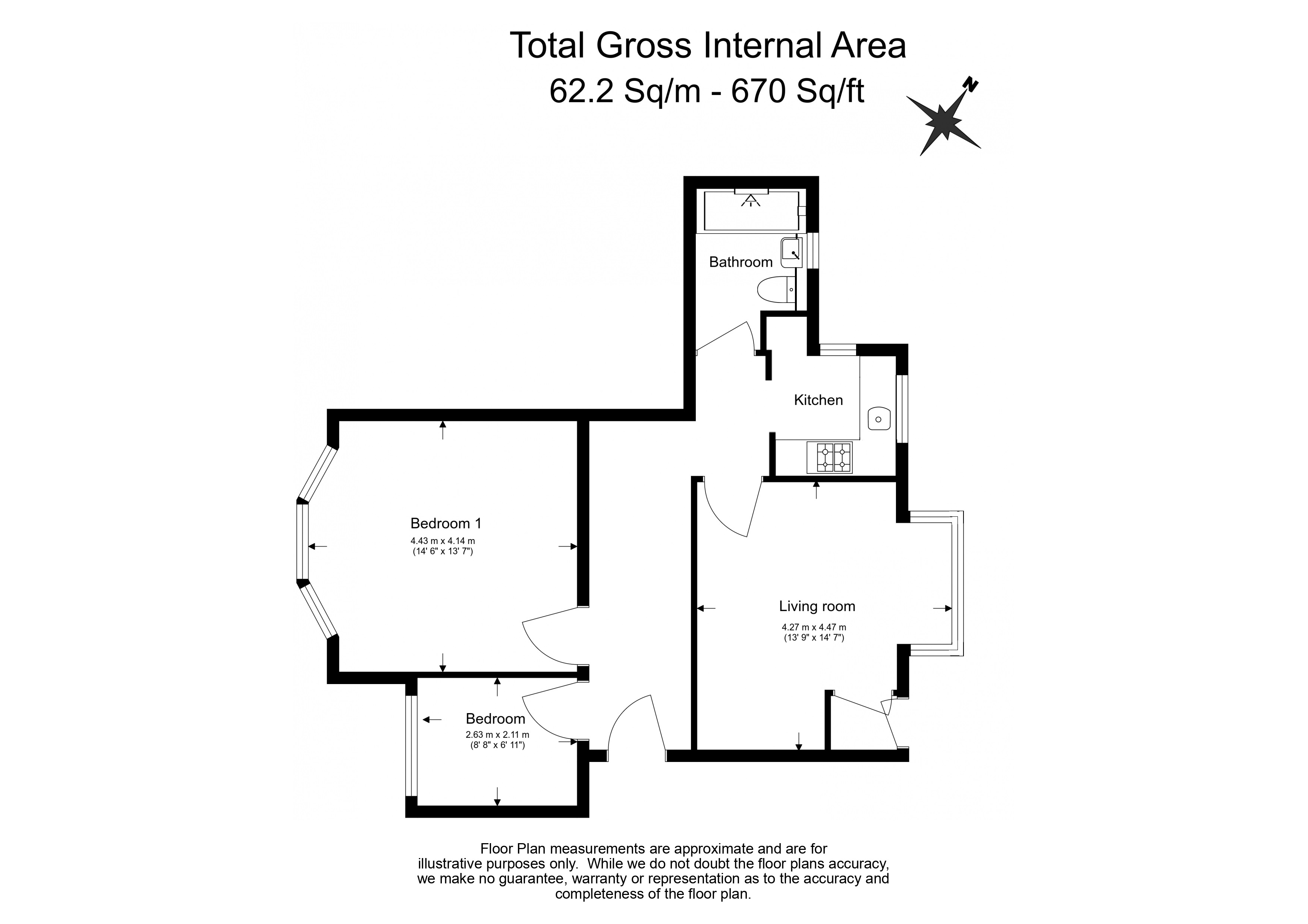 2  bedrooms flat to rent in Wessex Way, Golders Green, NW11-Floorplan