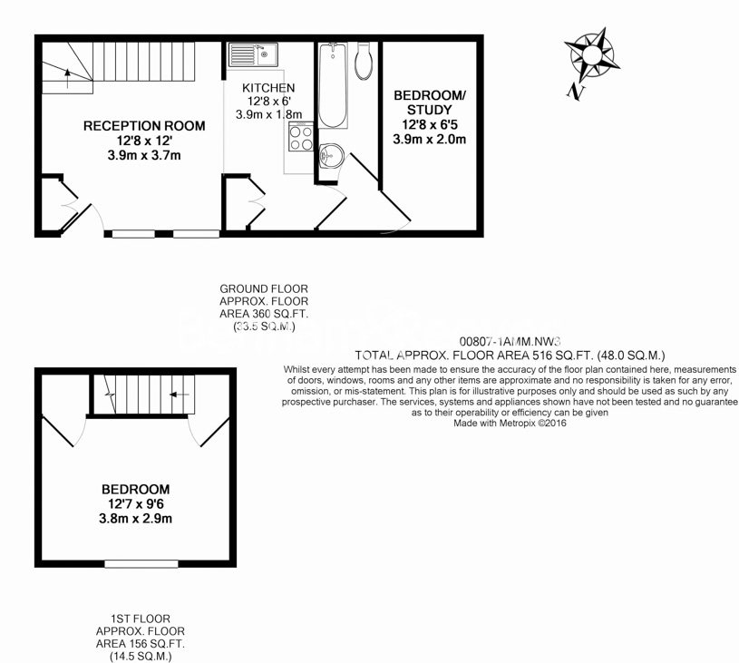 2  bedrooms flat to rent in Maryon Mews, Hampstead Heath, NW3-Floorplan