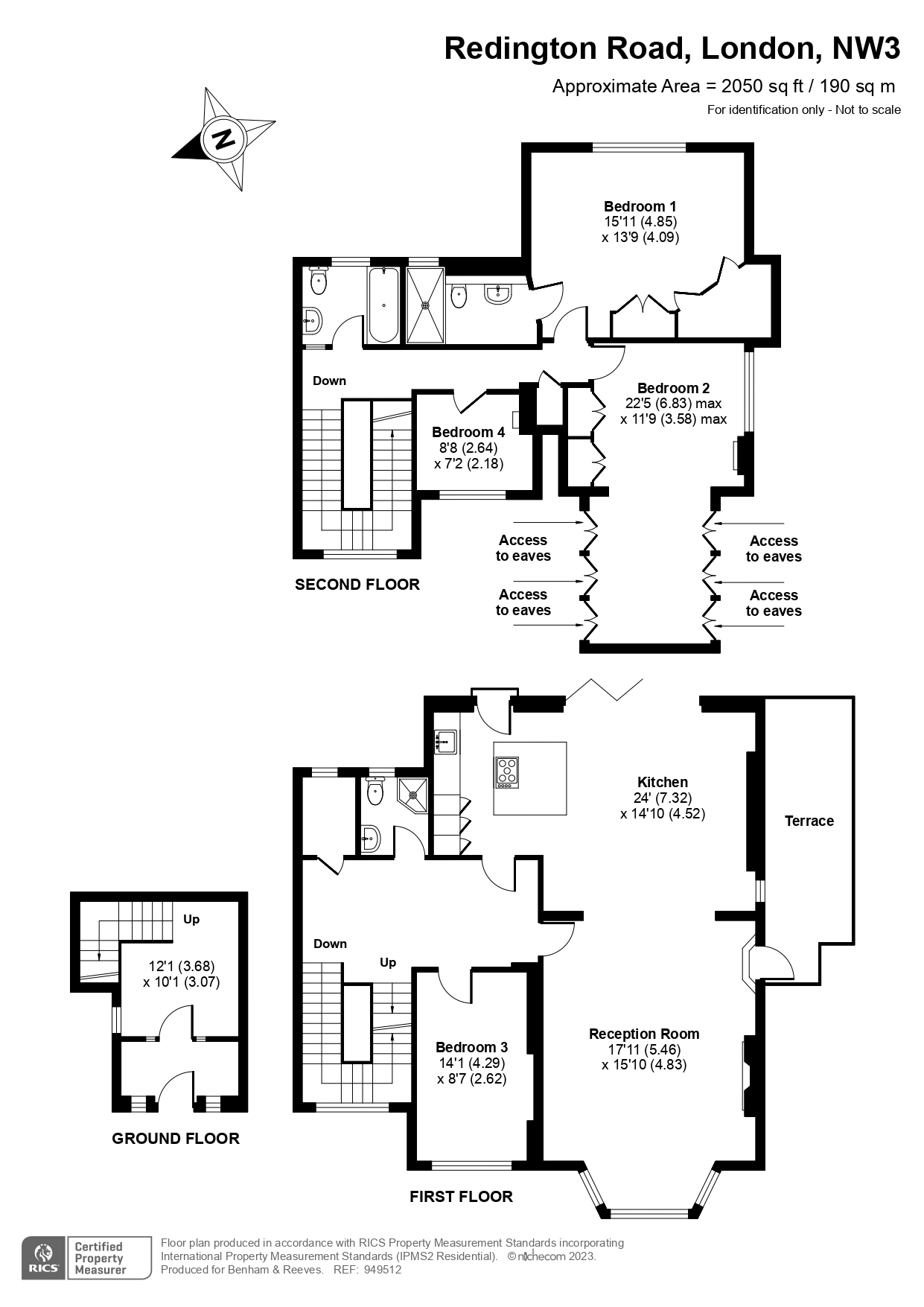 4  bedrooms flat to rent in Redington Road, Hampstead, NW3-Floorplan