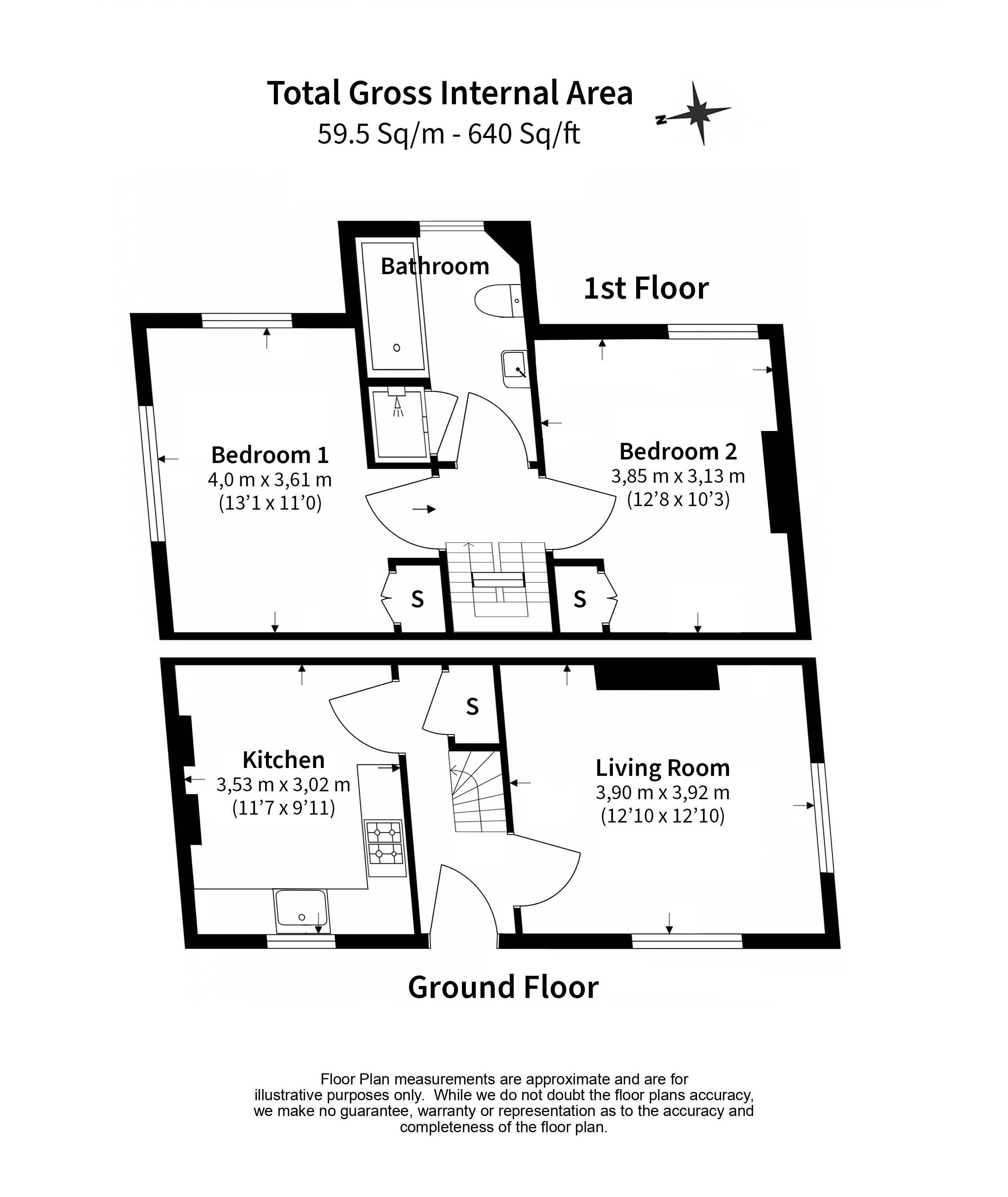 2 bedrooms flat to rent in Christchurch Passage, Hampstead, NW3-Floorplan