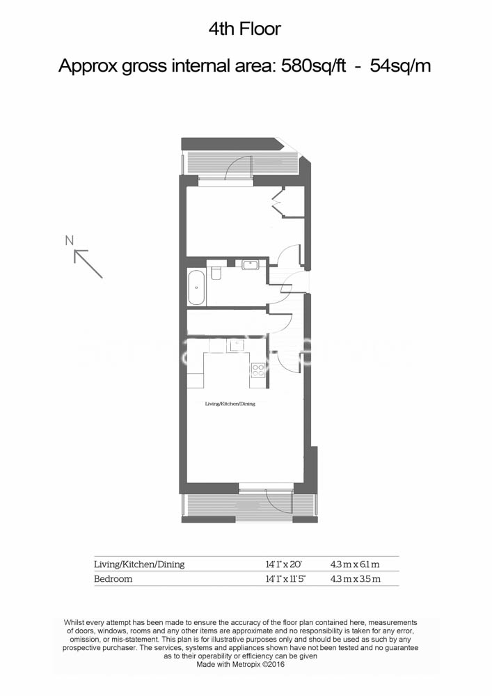 1  bedroom flat to rent in Fellow Square, Cricklewood, NW2-Floorplan