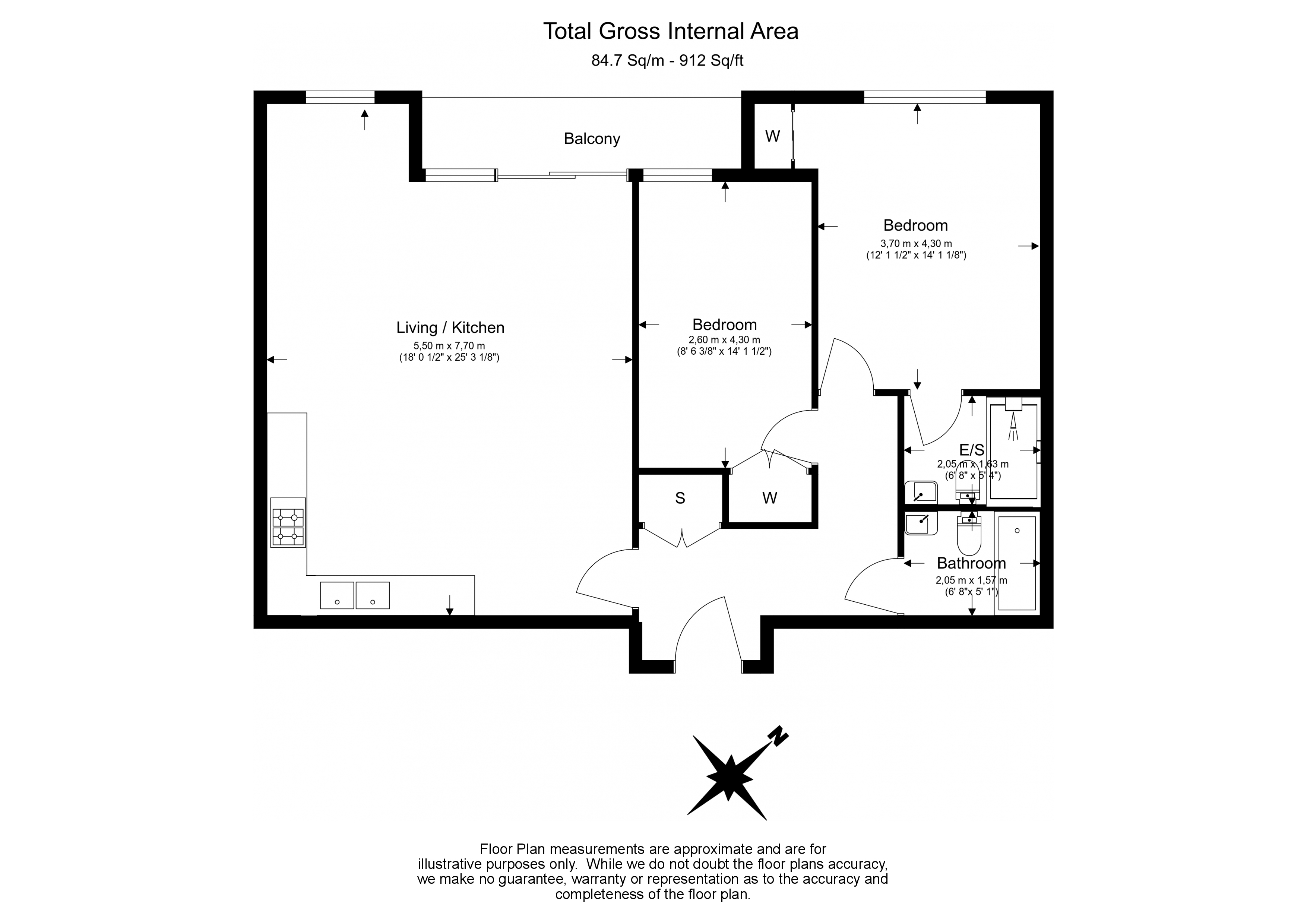 2  bedrooms flat to rent in The Avenue, Kensal Rise, NW6-Floorplan