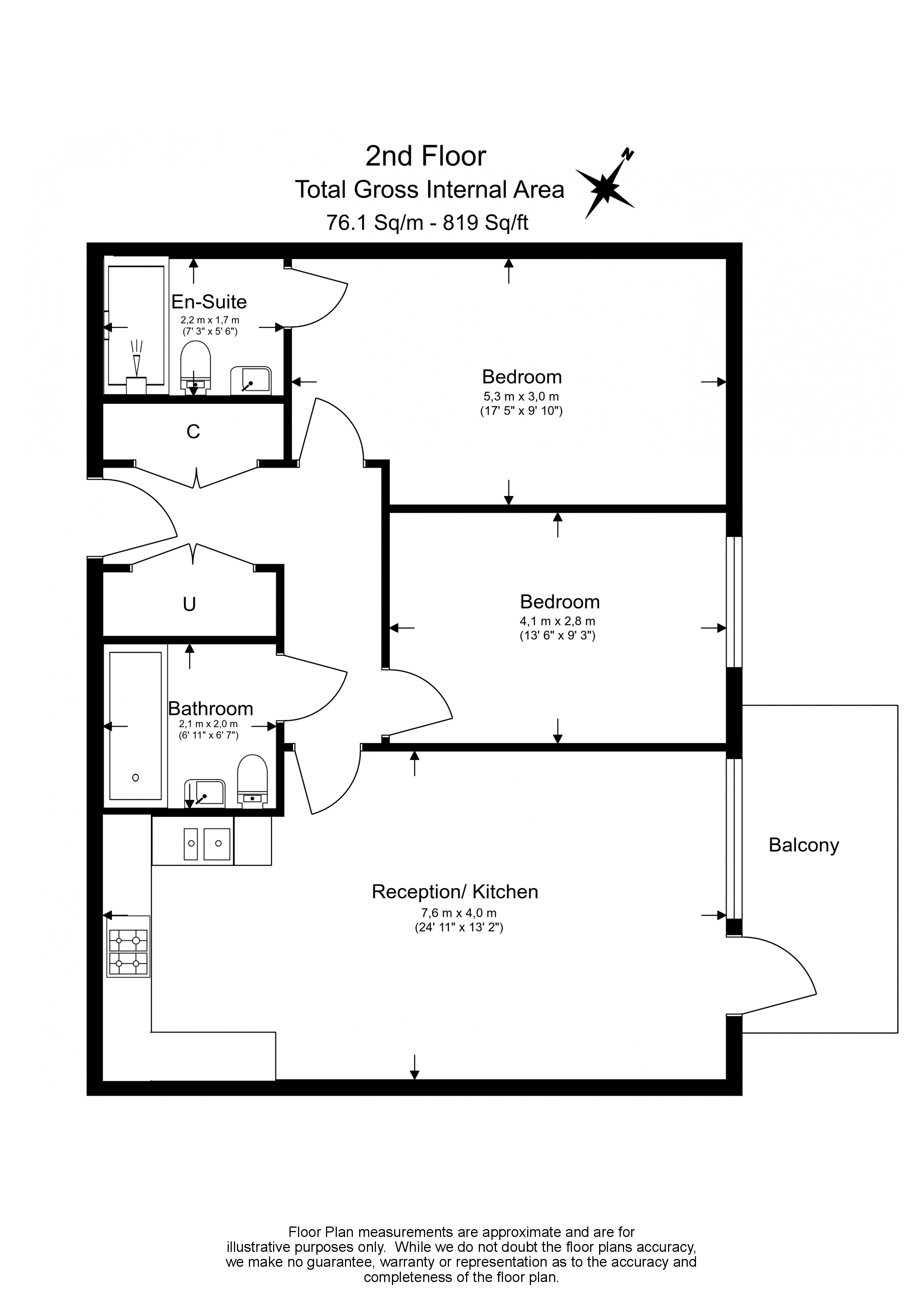 2 bedrooms flat to rent in Royal Engineers Way, Hampstead, NW7-Floorplan