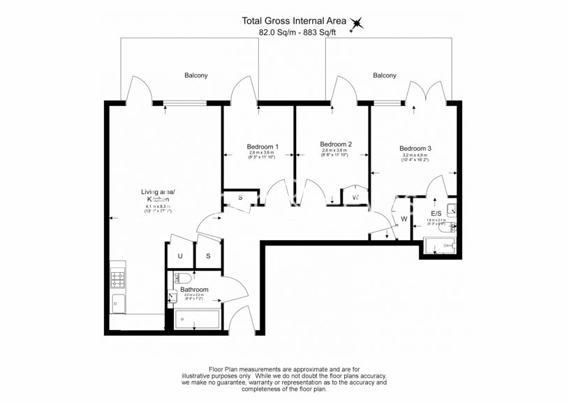 3 bedrooms flat to rent in Masefield Court, Maida Vale, W9-Floorplan