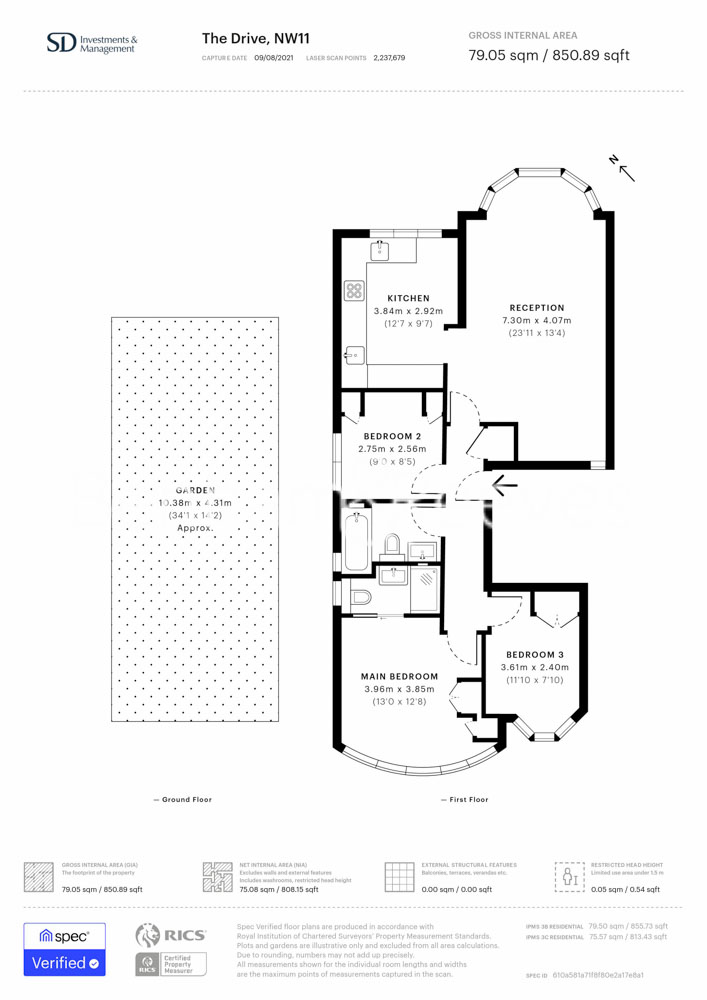 3 bedrooms flat to rent in The drive, Golder green, NW11-Floorplan