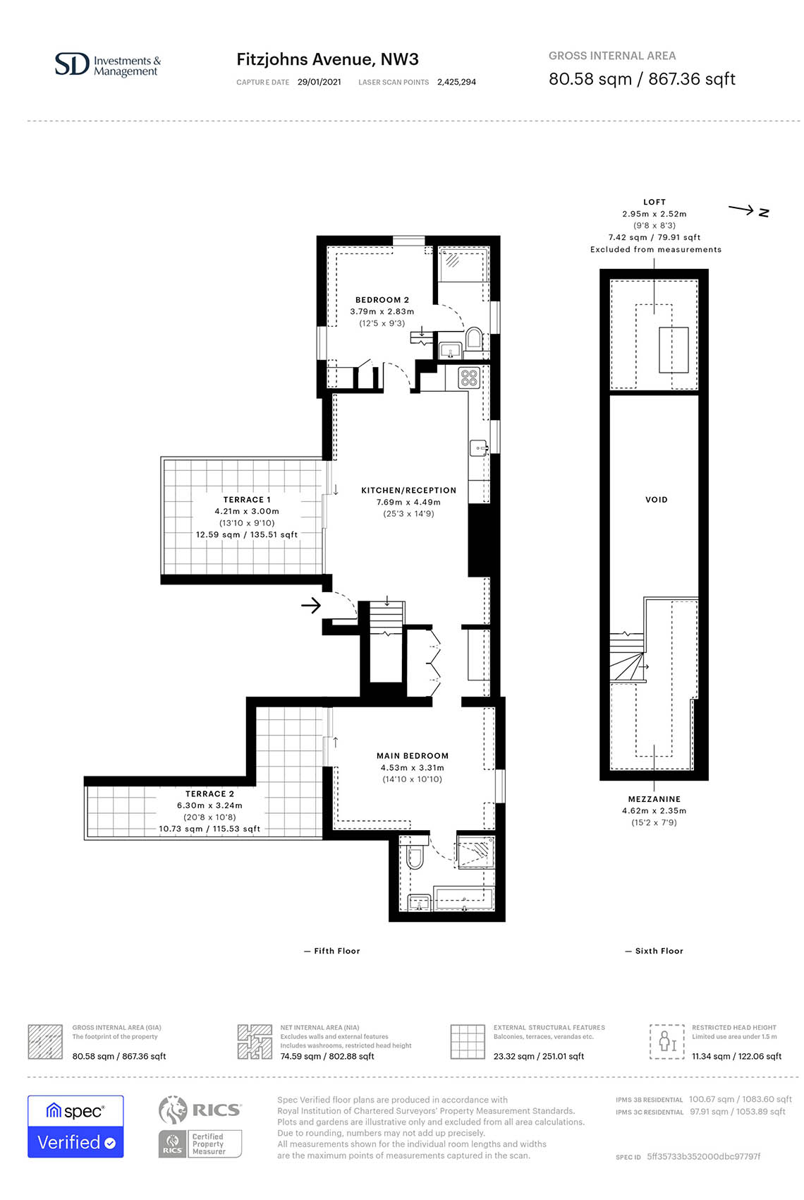 2 bedrooms flat to rent in Fitzjohns Avenue, Hampstead, NW3-Floorplan