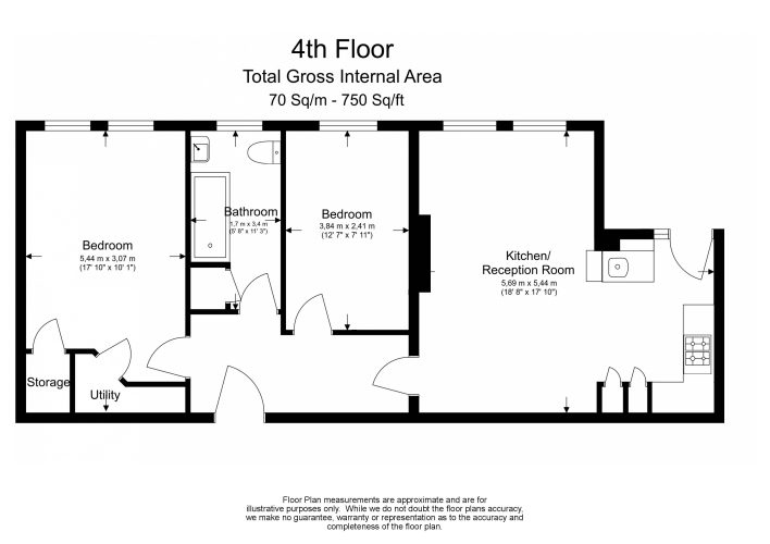 2  bedrooms flat to rent in Greenhill, Prince Arthur Road, NW3-Floorplan