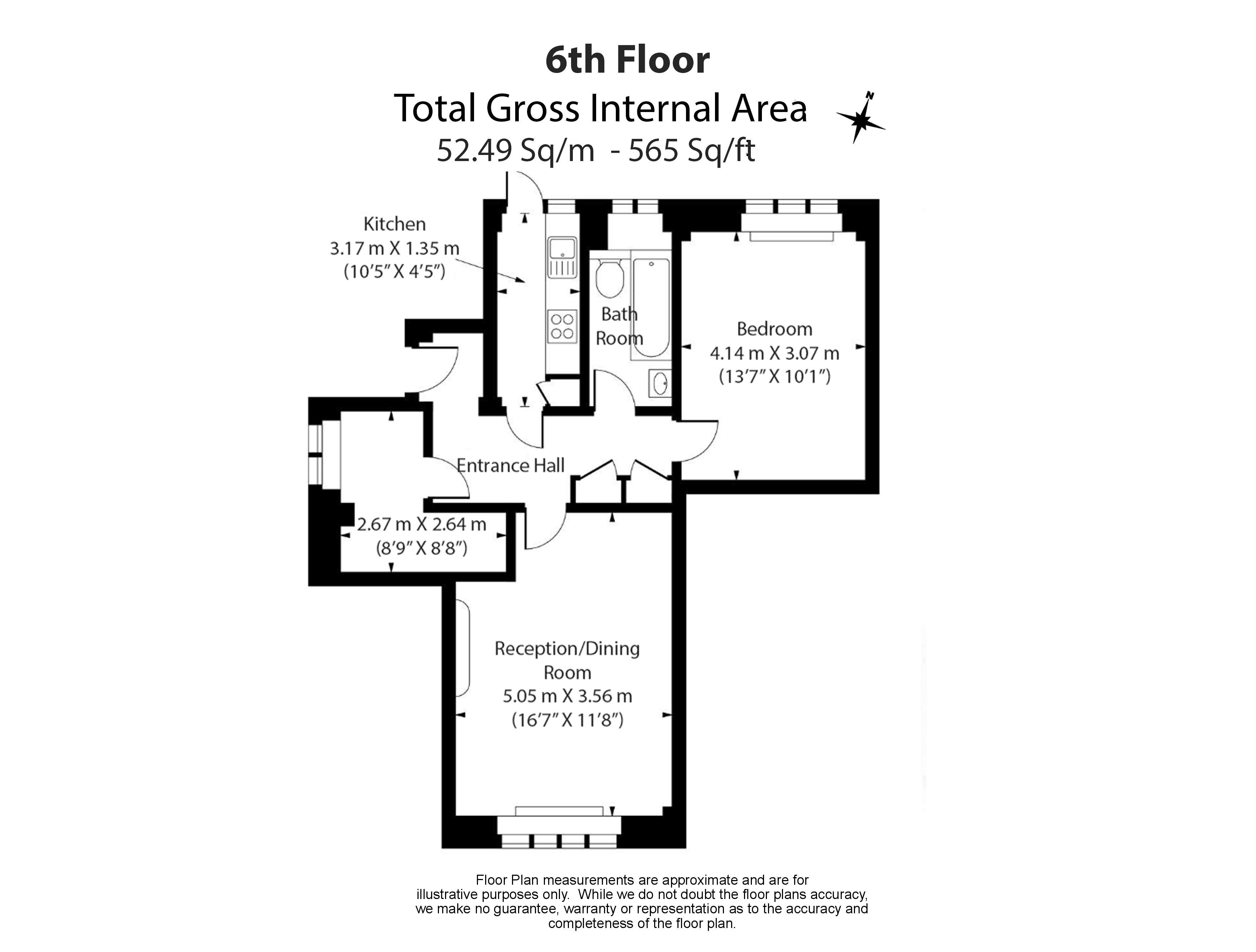 1  bedroom flat to rent in Regency Lodge, Hampstead, NW3-Floorplan