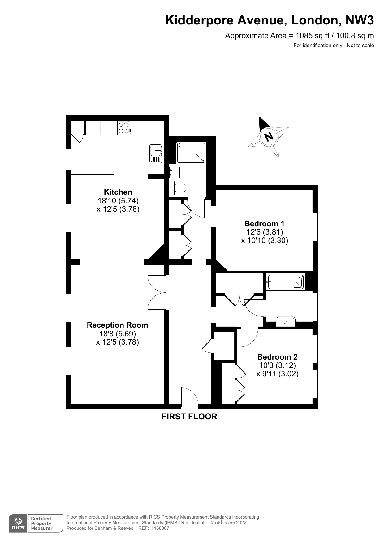 2  bedrooms flat to rent in Kidderpore Avenue, Hampstead, NW3-Floorplan