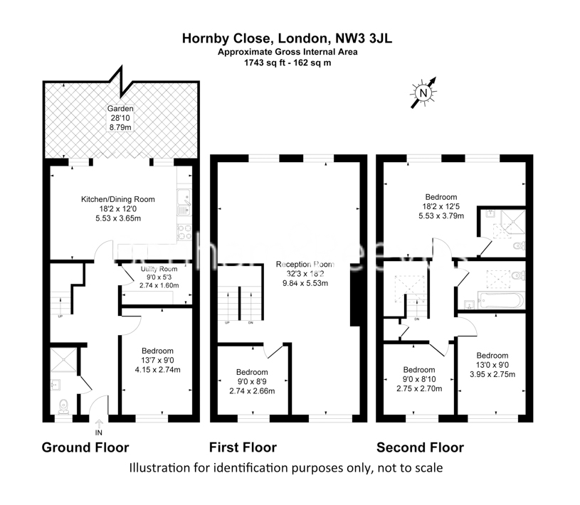 5  bedrooms house to rent in Hornby Close, Hampstead ,NW3-Floorplan