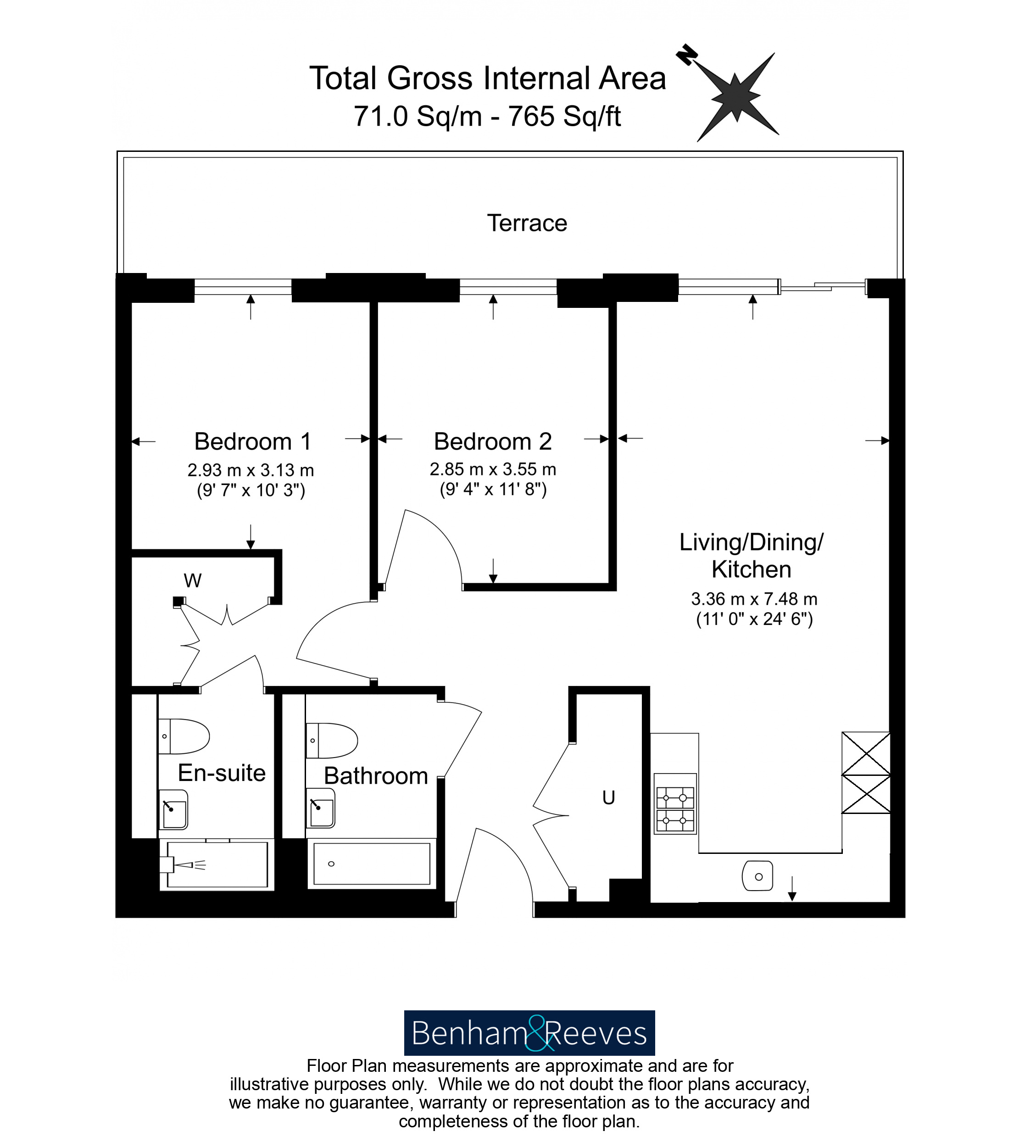 2  bedrooms flat to rent in The Hyde, West Hendon, NW9-Floorplan