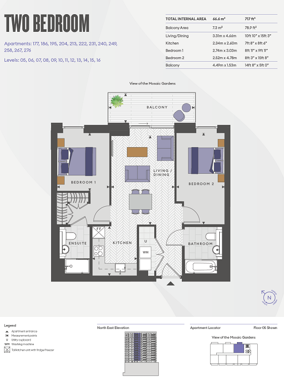 2  bedrooms flat to rent in Henshaw Parade, Hampstead, NW9-Floorplan