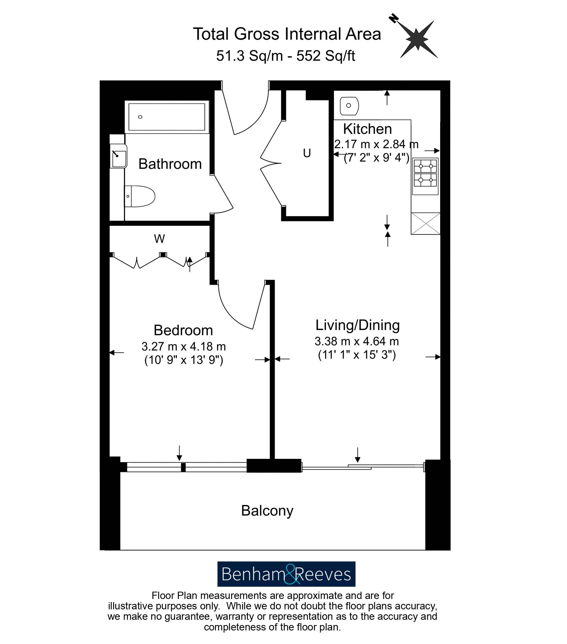 1  bedroom flat to rent in Henshaw Parade, Hampstead, NW9-Floorplan