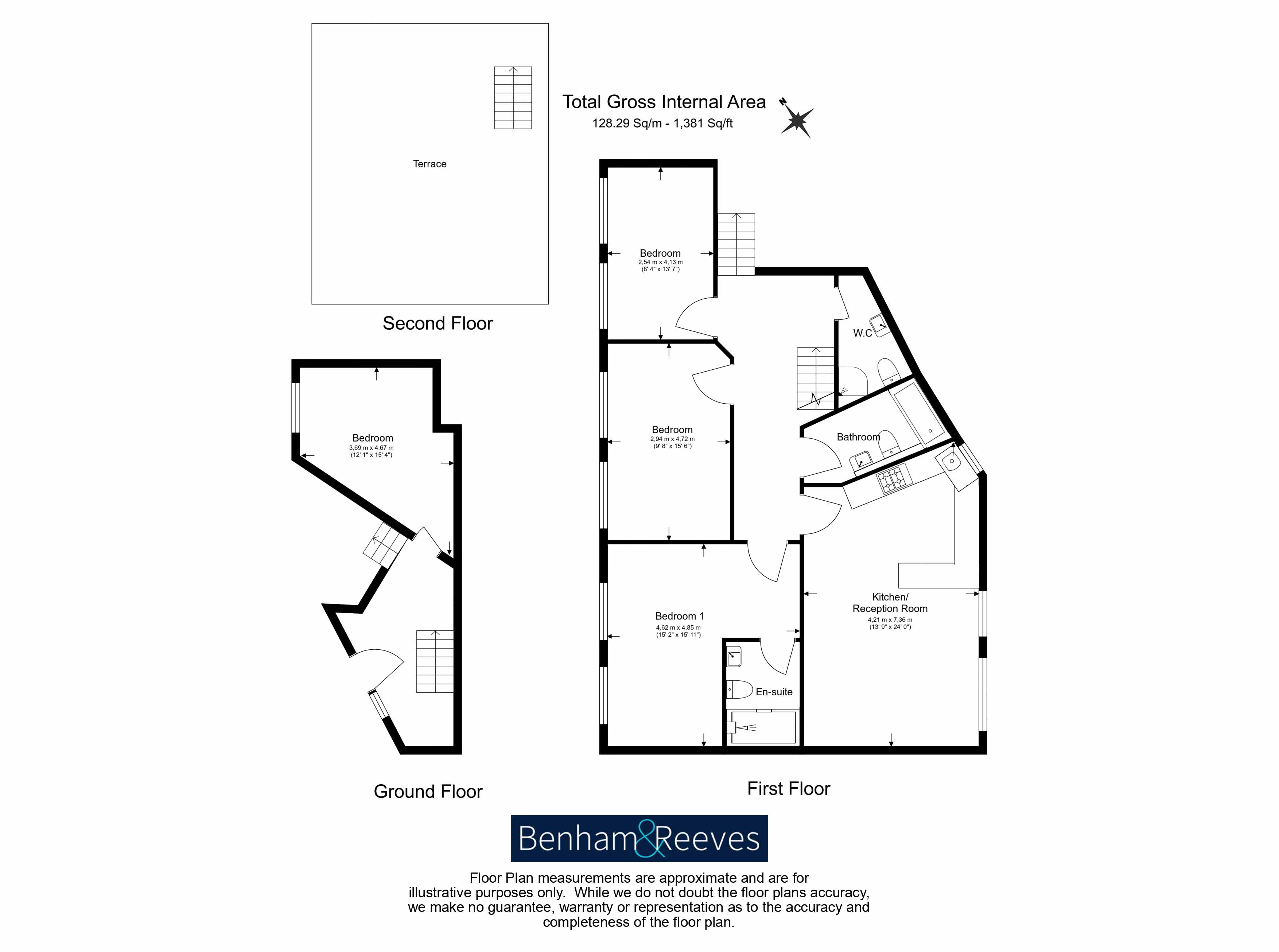 4  bedrooms flat to rent in Villiers Road, Willesden, NW2-Floorplan
