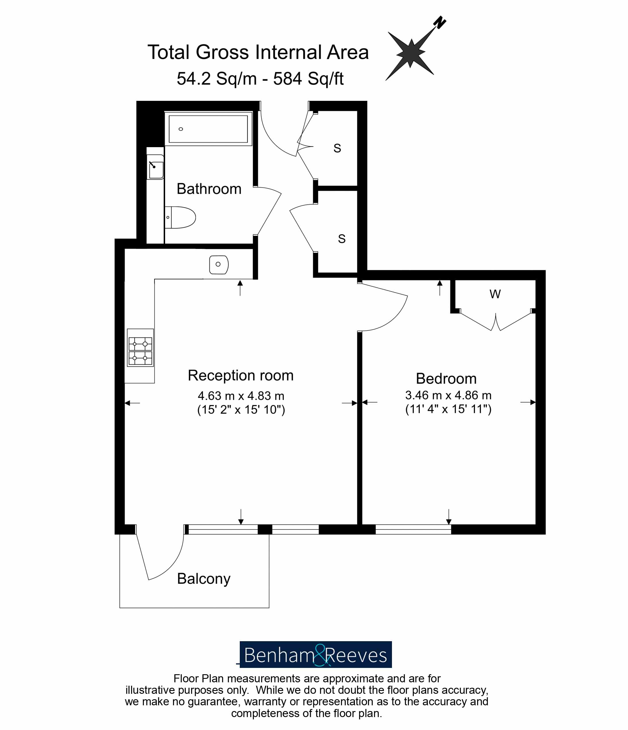 1  bedroom flat to rent in Parkview Avenue, Brent Cross, NW2-Floorplan