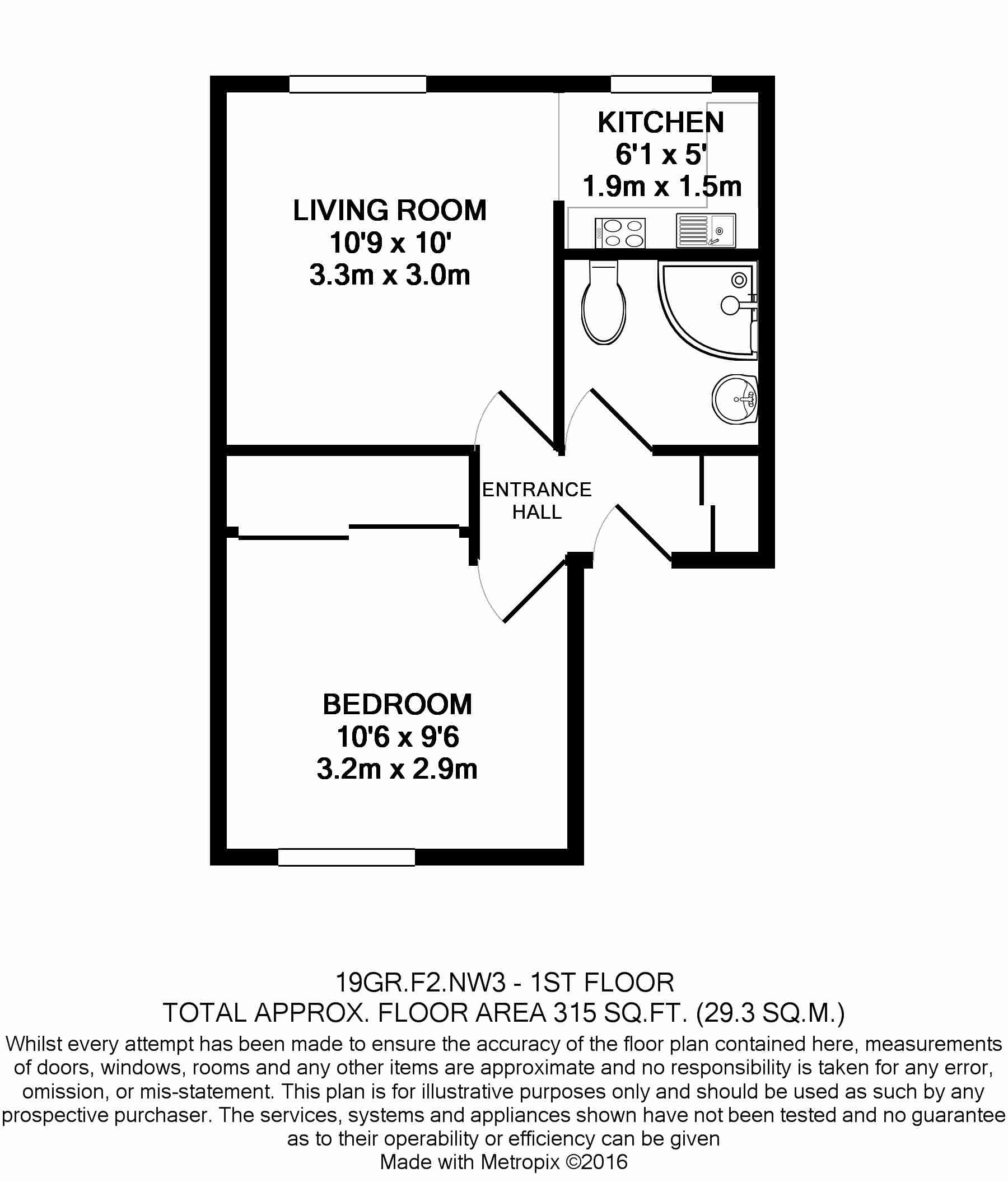 1  bedroom flat to rent in Gardnor road, Hampstead, NW3-Floorplan