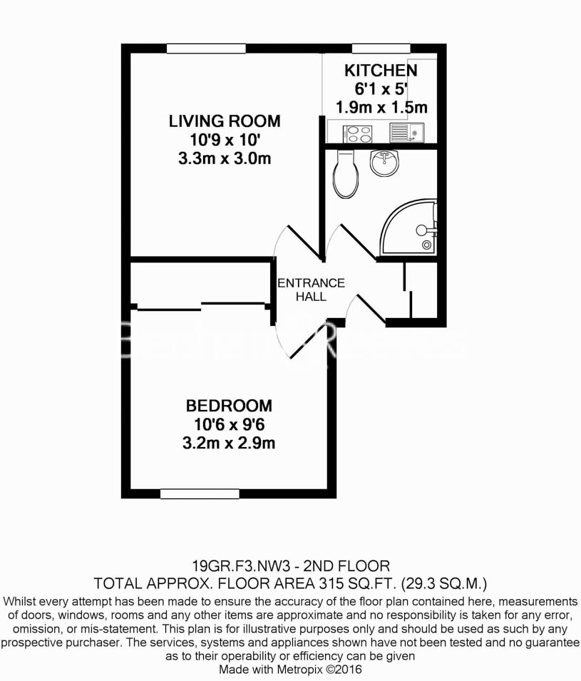 1  bedroom flat to rent in Gardnor Road, Hampstead, NW3-Floorplan