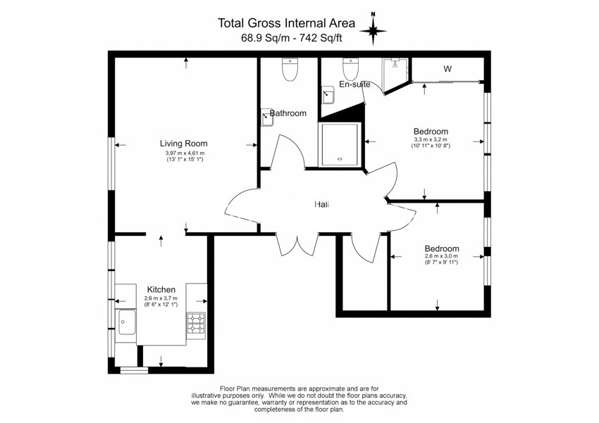 2 bedrooms flat to rent in Rosslyn Hill, Hampstead, NW3-Floorplan