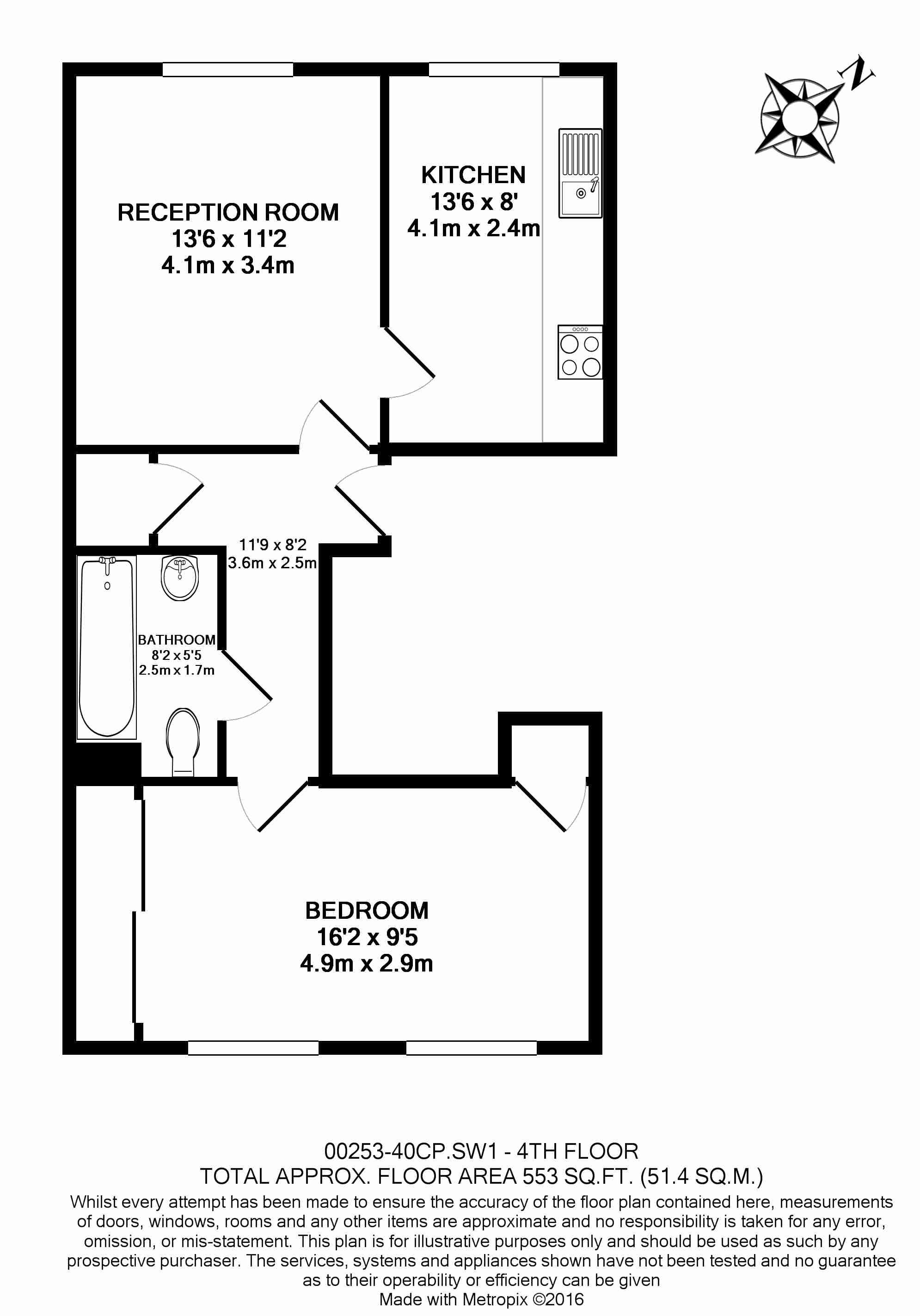 1  bedroom flat to rent in Cadogan Place, Belgravia, SW1X-Floorplan