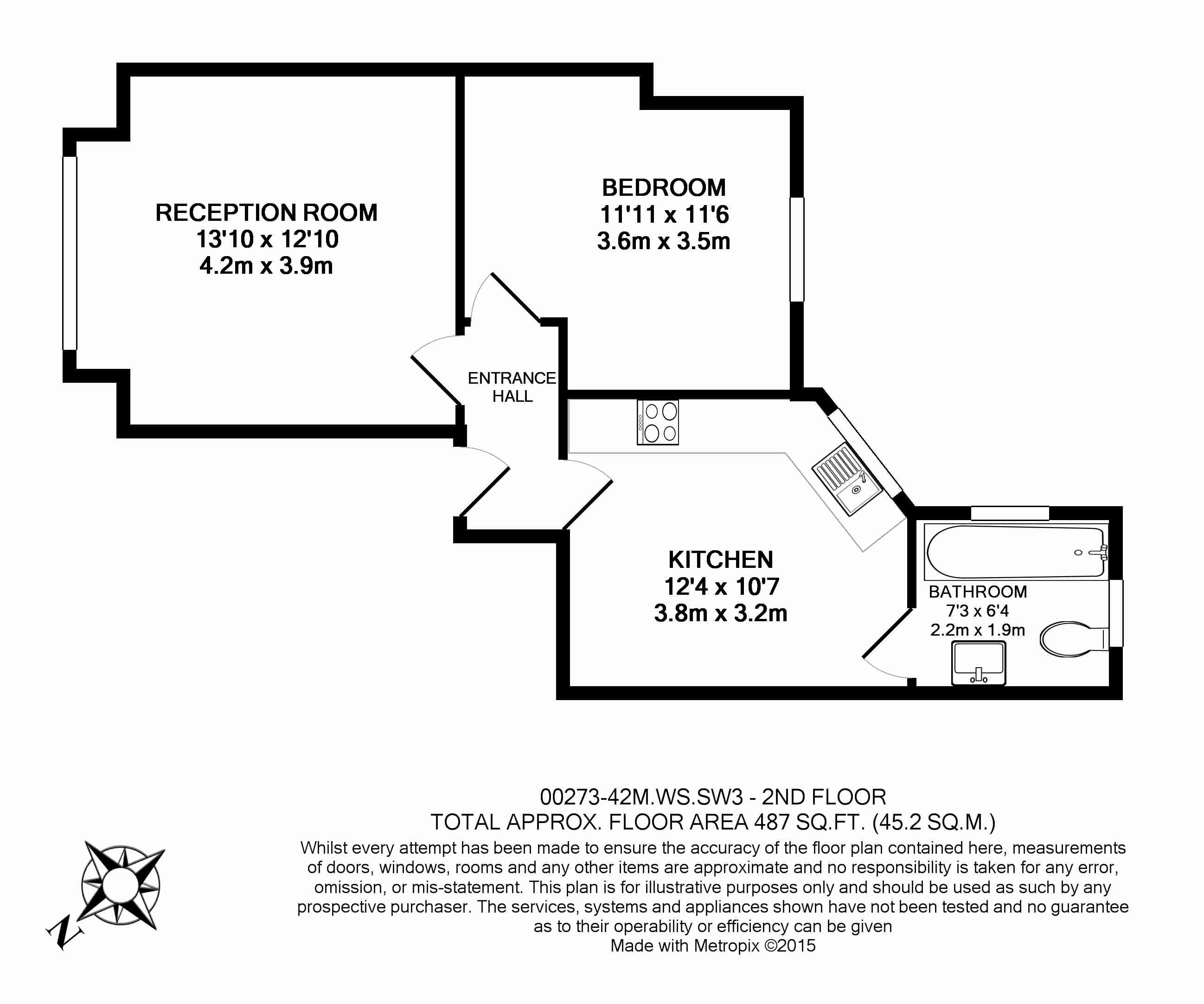 1  bedroom flat to rent in The Marlborough, Walton Street, Chelsea, SW3-Floorplan