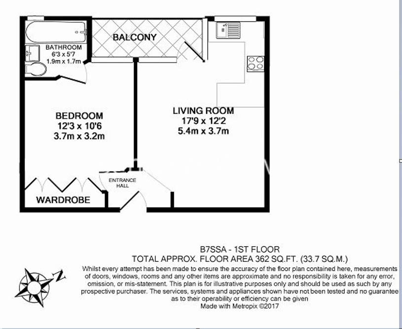1  bedroom flat to rent in Sloane Avenue Mansions, Chelsea SW3-Floorplan