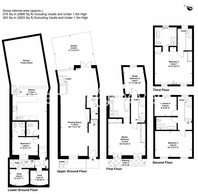 5 bedrooms  for sale in Trevor Place, Knightsbridge, SW7-Floorplan