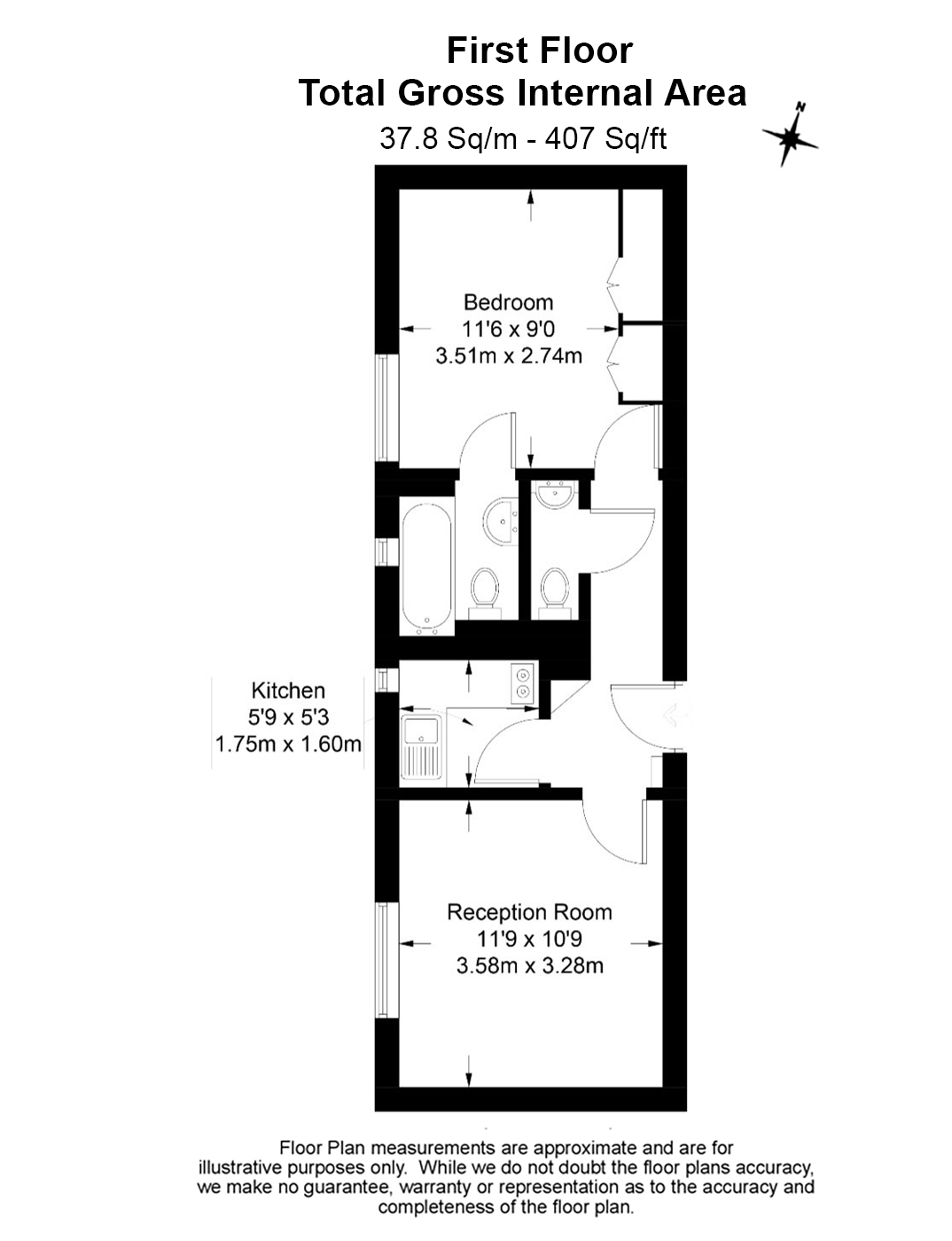 1  bedroom flat to rent in Chelsea Cloisters, Sloane Avenue SW3-Floorplan