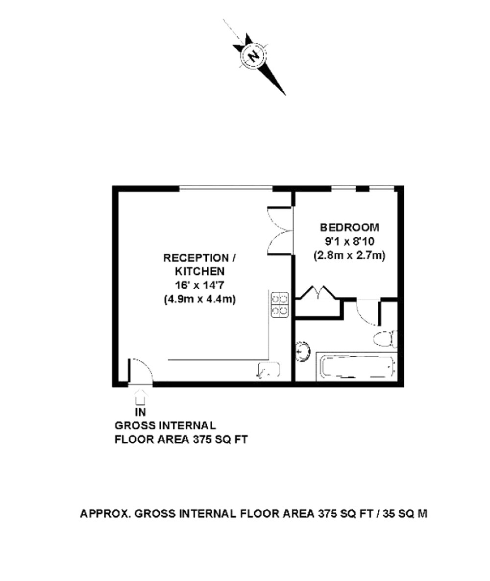 1  bedroom flat to rent in Nell Gwynn House, Chelsea, SW3-Floorplan