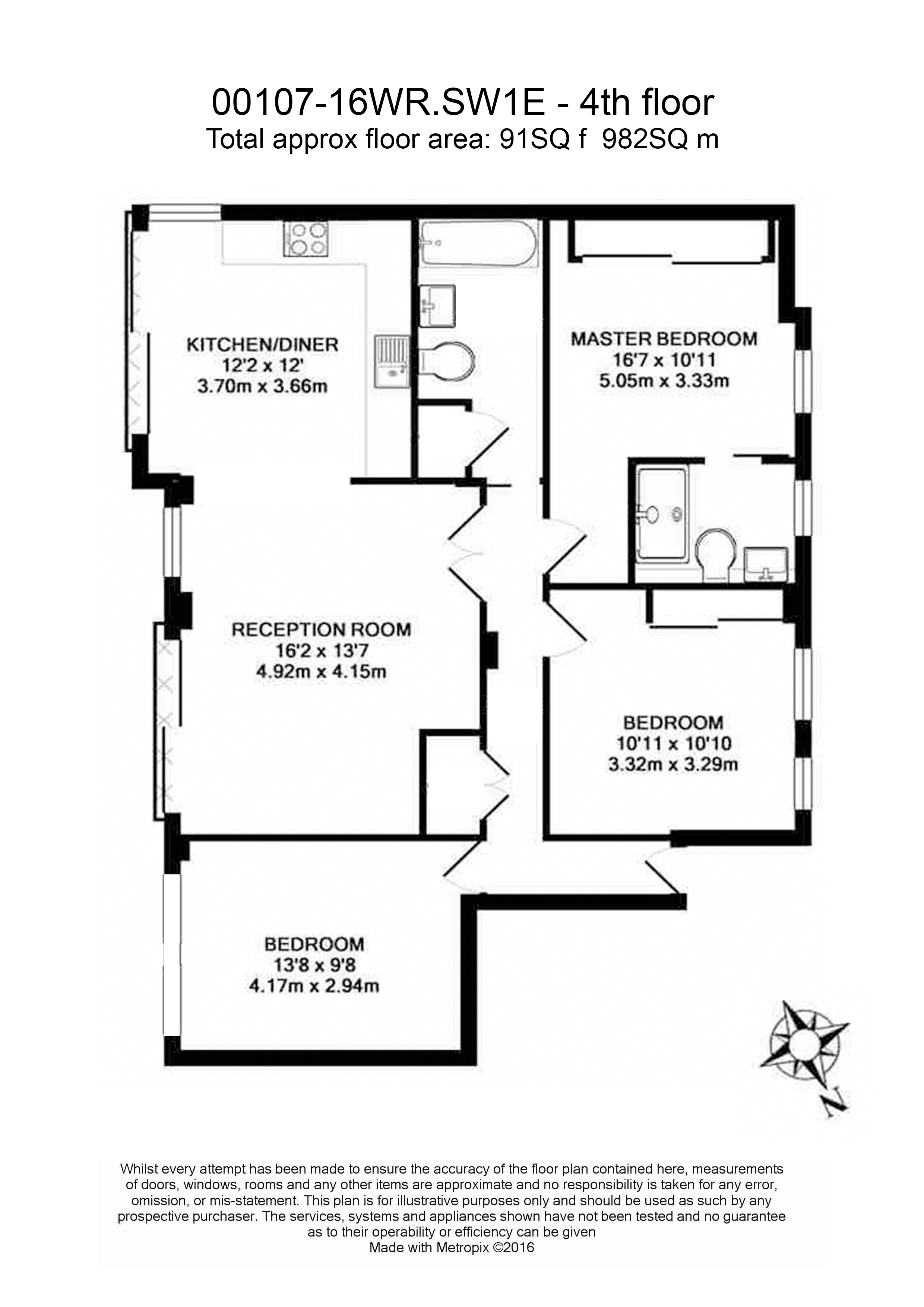 3  bedrooms flat to rent in Warwick Row, Victoira, SW1E-Floorplan