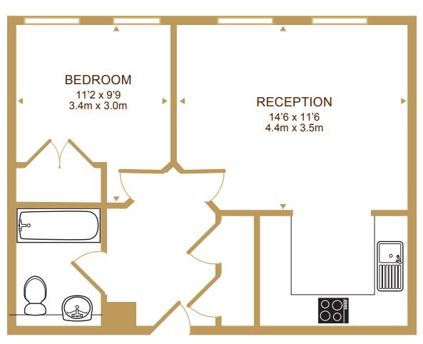 1  bedroom flat to rent in Vincent Square, Victoria, SW1P-Floorplan