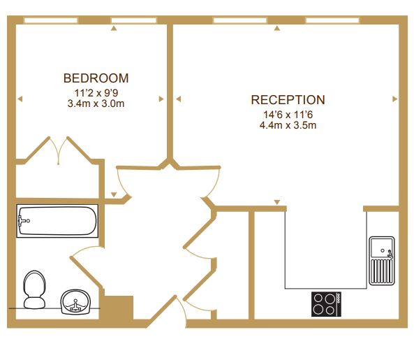 1 bedroom flat to rent in Vincent Square, Victoria, SW1P-Floorplan