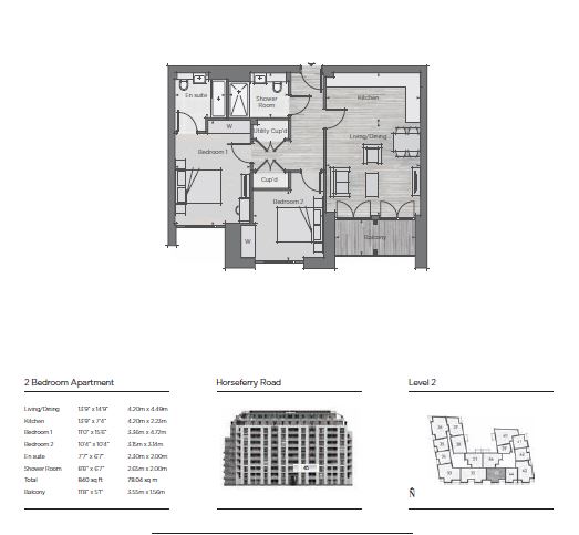 2  bedrooms flat to rent in The Courthouse, Horseferry Road, Westminster, SW1-Floorplan
