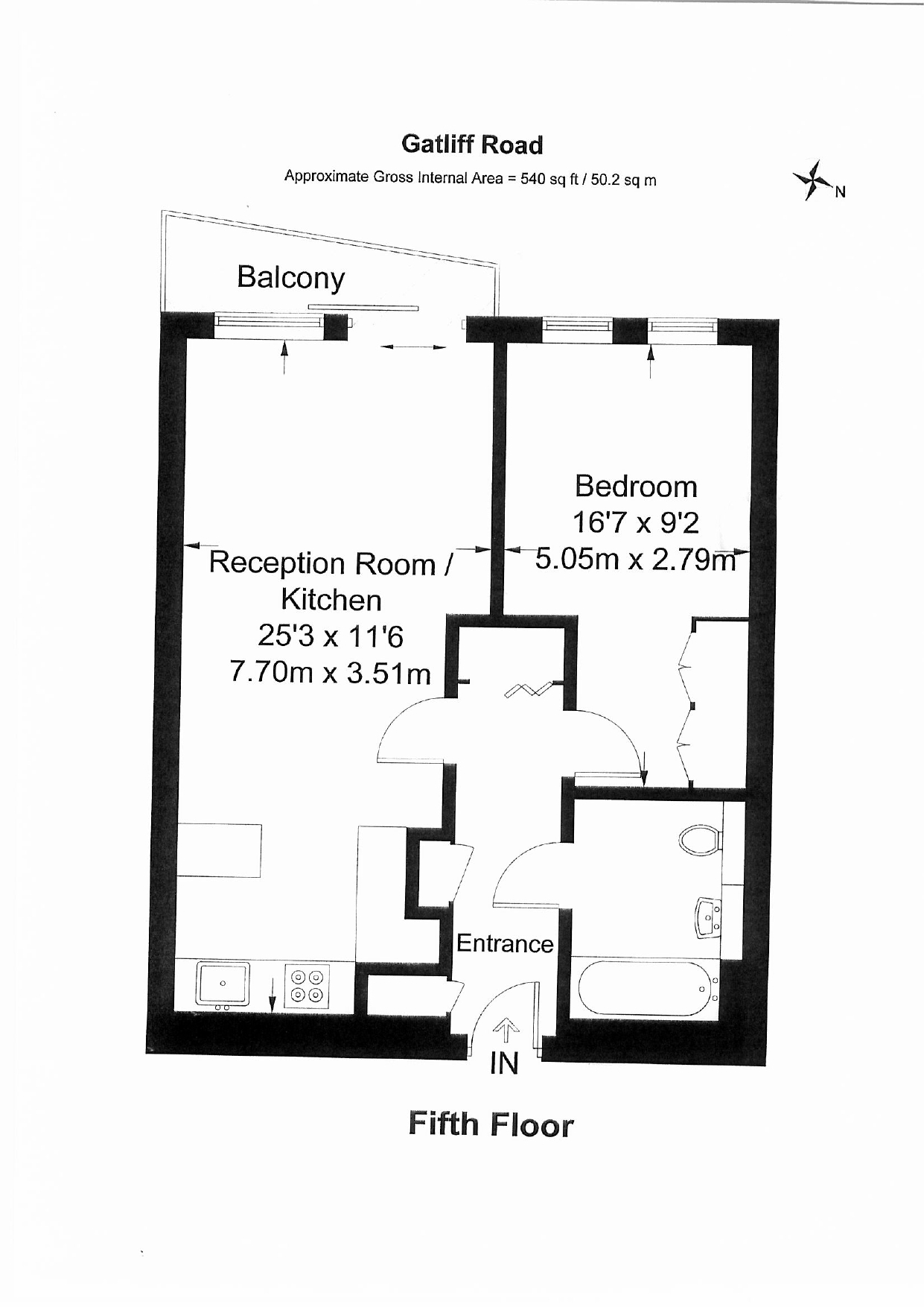 1  bedroom flat to rent in Caro Point, Grosvenor Waterside, SW1-Floorplan