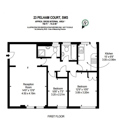 2  bedrooms flat to rent in Pelham Court, Fulham Road, Chelsea, SW3-Floorplan