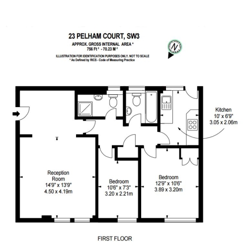 2 bedrooms flat to rent in Pelham Court, Fulham Road, Chelsea, SW3-Floorplan