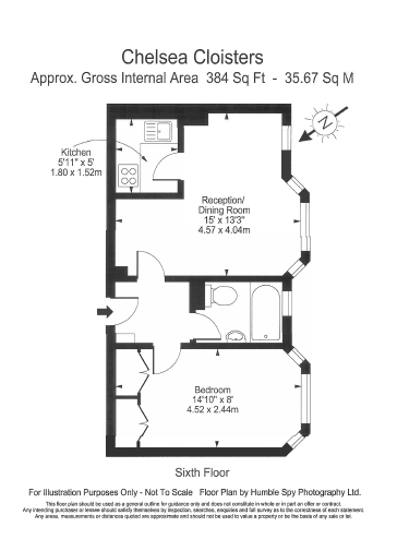 1 bedroom flat to rent in Chelsea Cloisters, Sloane Avenue, SW3-Floorplan