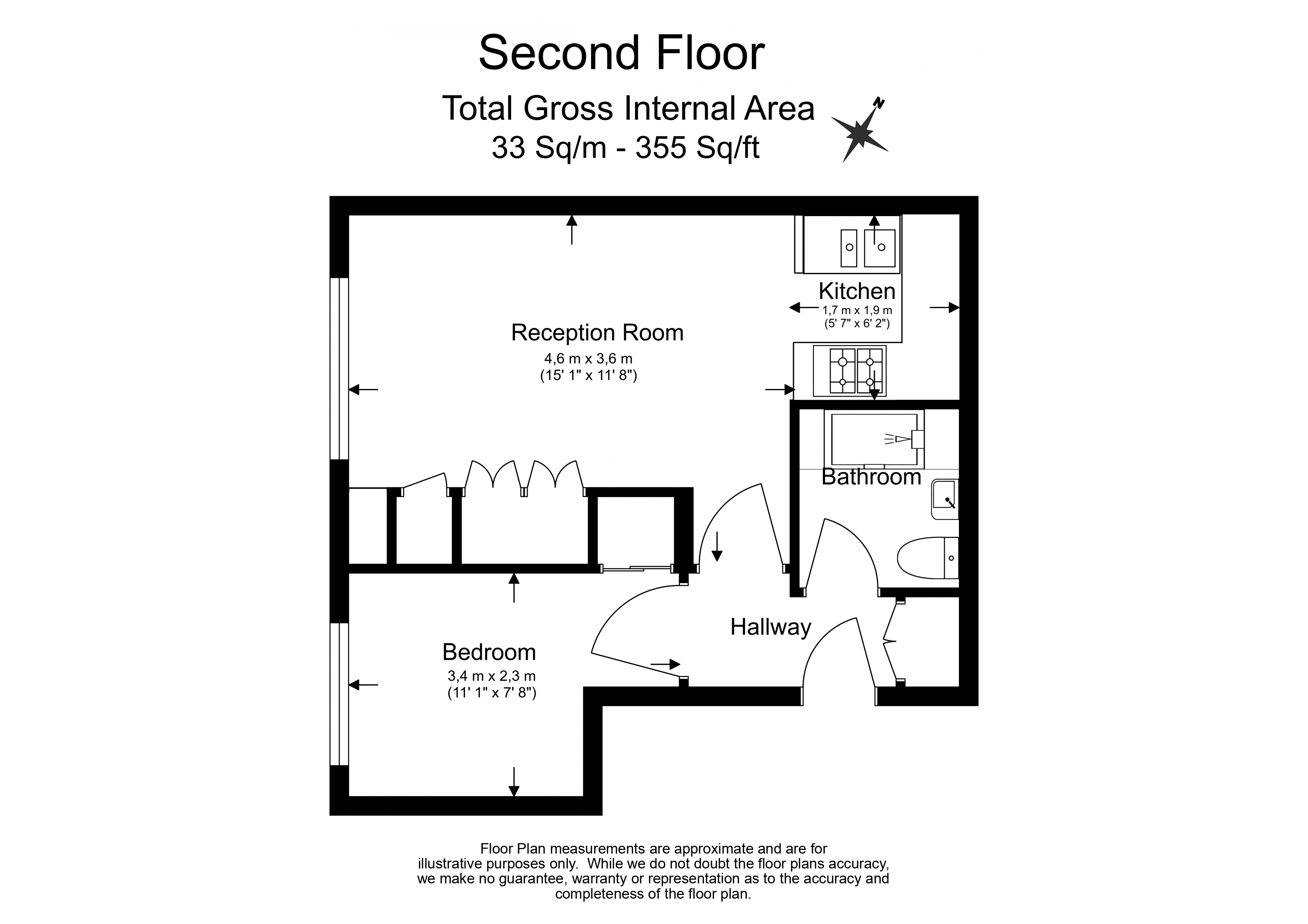 1 bedroom  for sale in Beaufort Gardens, Knightsbridge, SW3-Floorplan