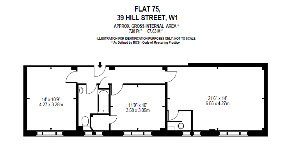 2 bedrooms flat to rent in Hill Street Apartments, Mayfair, W1-Floorplan