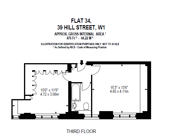 1 bedroom flat to rent in Hill Street, Mayfair, W1-Floorplan