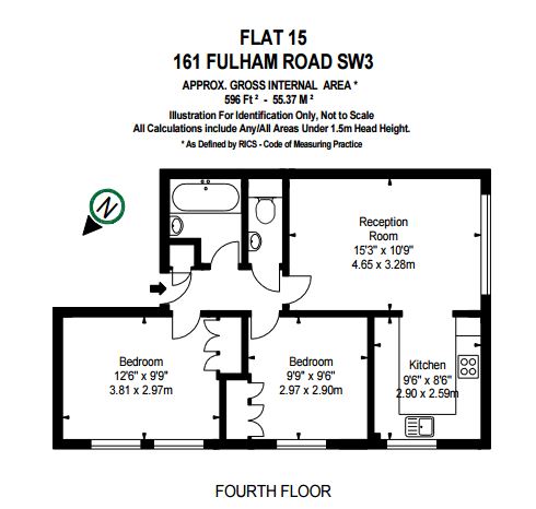 2 bedrooms flat to rent in 161 Fulham Road, Chelsea, SW3-Floorplan