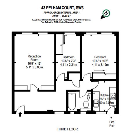 2 bedrooms flat to rent in Pelham Court, Chelsea, SW3-Floorplan