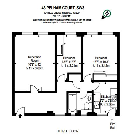 2 bedrooms  for sale in Pelham Court, Chelsea, SW3-Floorplan