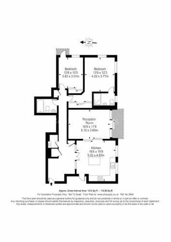 2 bedrooms flat to rent in Kingston House South, Knightsbridge, SW7-Floorplan