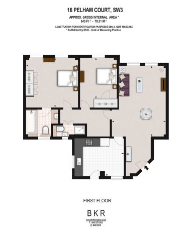 2  bedrooms flat to rent in Pelham Court, Fulham Road, Chelsea, SW3-Floorplan