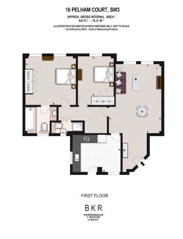 2 bedrooms flat to rent in Pelham Court, Fulham Road, Chelsea, SW3-Floorplan