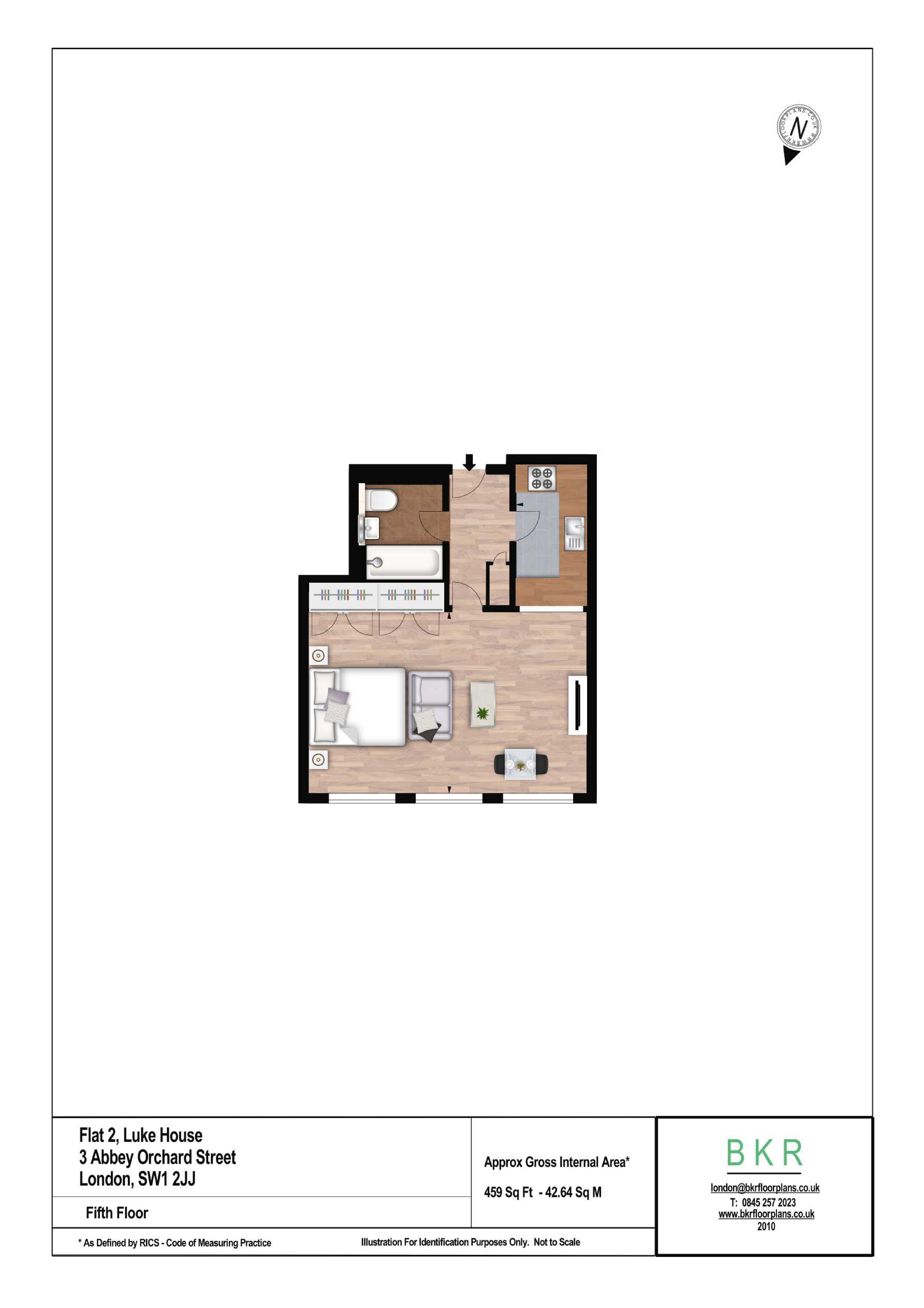Studio flat to rent in Luke House, Abbey Orchard Street, Victoria, SW1P-Floorplan