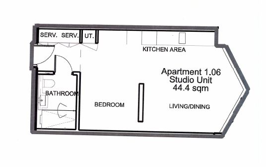 Studio flat to rent in Kings Gate Walk, Victoria, SW1E-Floorplan