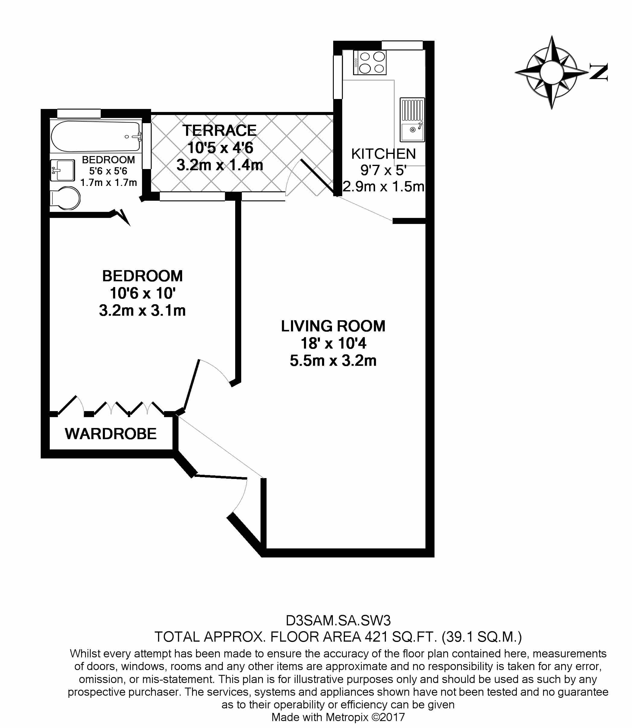 1 bedroom flat to rent in Sloane Avenue Mansions, Chelsea, SW3-Floorplan