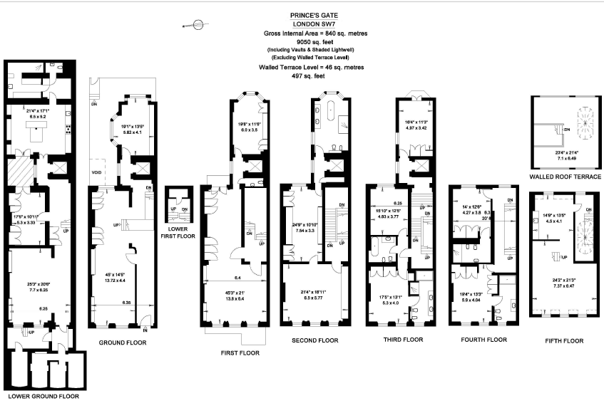 6  bedrooms house to rent in Princes Gate, South Kensington, SW7-Floorplan