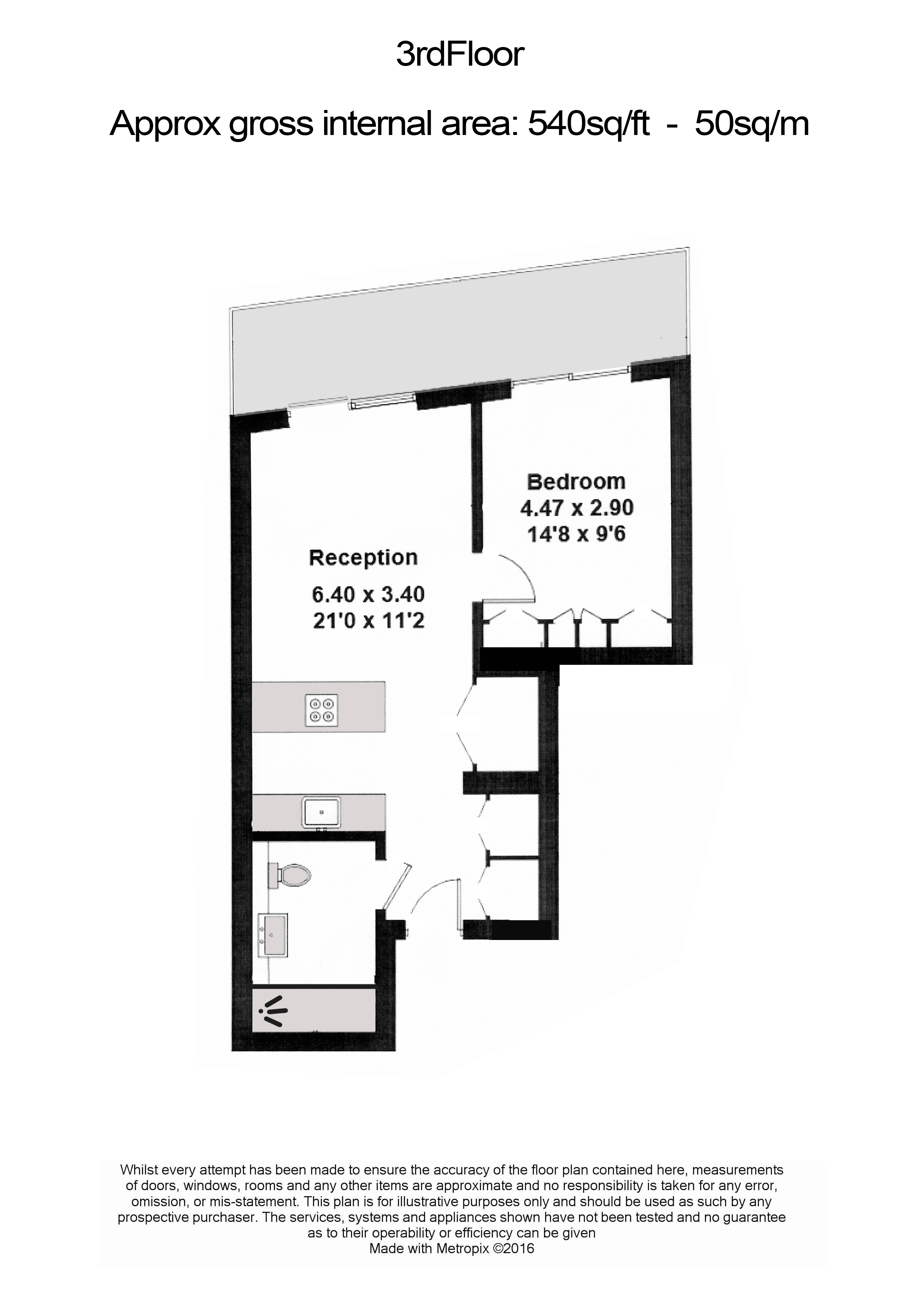 1 bedroom  for sale in Kings Gate Walk, Victoria, SW1E-Floorplan
